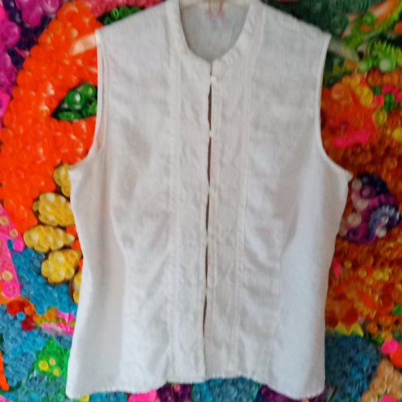 100 percent white linen boho top - Picture 1 of 6